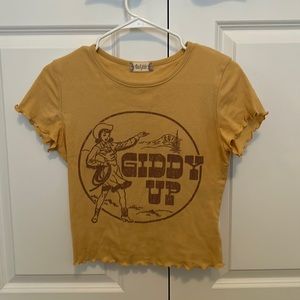 Giddy up cowboy cropped baby tshirt
